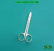 5 CROWN Scissors Straight 4.5" Full Gold Surgical Instruments