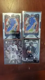 2021 Zach Wilson Rookie 4 Card Lot Miami Dolphins BYU Cougars Prizm, Luminance