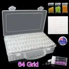 64Grid Seed Storage Box Plastic Jewelry Organizer Case Bead Container with Label