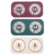 Dual-head Desk Fan USB Desktop Fan 3 Speeds 360° Adjustable Mini Portable Fan