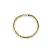 Franco Box Anklet - 10K Yellow Gold