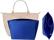 XSDSLS Handbag Organiser Purse Organiser for Longchamp Felt Bags Organiser with Multiple Pockets for Longchamp Le Pliage Purse Accessories for Longchamp Tote Bag (Royal Blue, S)