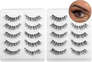 Eyelashes Lashes False Eyelashes Natural Eyelashes Wispy Lashes Mink Lashes False Eyelashes Natural 10 Pairs Frihappy DW4-Wispy