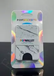 Popsockets PopWallet “ White Marble ”Marble Design,Back Of Phone Card Holder￼.