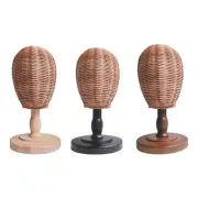 Rattan Mannequin Head Stand Freestanding Hat Hat Rack for Home Women Hat
