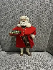 Vintage RARE 2001 Clothique Possible Dreams Santa Holding Bowl with Mistletoe