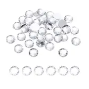 Flat Back Round Acrylic Rhinestones,10mm White Crystal Rhinestones 100Pcs