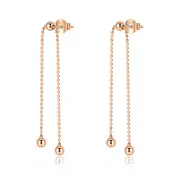 Sterling Silver Triple Ball Beaded Adjustable Stud Hypoallergenic Earrings