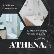 ATHENA Brass Bathroom Towel Rail Paper Holder Hand Towel Holder Robe Hook Chrome