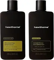 Hawthorne Men's Thickening Shampoo and Conditioner Hair Set. Includes Thickening Shampoo and Weightless Conditioner. Sulfate Free, Paraben Free. 8 Fl Oz Each.