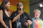 Aisha Morris Stevie Wonder Quint Davis attend 39th New Orleans Jaz- Old Photo