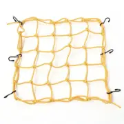 Yellow Nylon Rubber 6 Hook Luggage Package Cargo Flexible Net for Motorcycle