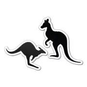 TWO KANGAROO FIGURES EUREKA Sticker Aussie Car Flag 4x4 Funny Ute #5606EN