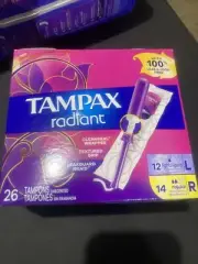 Tampax Radiant R L Regular ￼Light Absorbency Wrapper Tampons Unsecented 28ct
