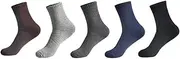 [CLENEA] Cotton Men Socks 5 Pairs Thicken Warm Business Socks Black Autumn Winter for Male Thermal(Mix)