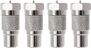 4pcs RF TV Coaxial F Plug Female Adapter High-Speed F Type Plug to TV Coax Socket Converter for Classic Gaming Consoles Compatible with Atari 2600