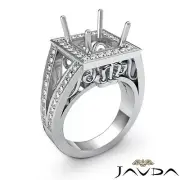 Princess Semi Mount 1Ct Split Shank Diamond Engagement Halo Set Platinum Ring