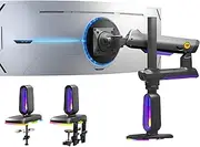 NB ERGONOMIC Gaming Monitor Arm for Flat/Ultrawide/Curved Monitors 32 to 60 inch, Heavy Duty Monitor Stand Load up to 20 kg, VESA 75/100 mm Monitor Mount G80