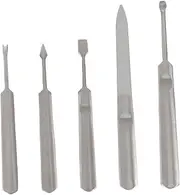 FOMIYES Essential Nail Manicure Tools 5pcs Dead Skin Forks Cuticle Pusher Stainless Steel Kit