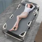 Single Size Portable Camping Recliner Single Metal Folding Bed Frame w/ Mattress