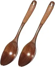 FUNNETOYU 2pcs Handheld Wooden Rice Spoons Smooth Surface Kitchen Gadgets for Eating and Serving Soup Elegant Design Easy to Clean for Home and Restaurant Use