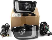 LED DRL Daytime Running Light Front Bumper Driving Fog Lamp with Turn Signal Assembly Accessories Compatible With Isuzu D-MAX 2014 2015