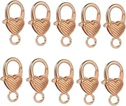 JEWEDECO Alloy Claw Clasp 10pcs Heart Shape Lobster Clasp for Jewelry Making DIY Necklace and Bracelet Supplies