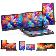 Laptop Screen Extender 14'' Triple Portable Monitor-360° Rotation F3 Laptop M...