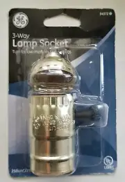 GE 3-Way Lamp Socket, Gold 54372 New