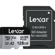 Lexar Professional 128GB Silver Plus MicroSDXC Memory Card