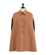 Button detail cloak FR36 Brown