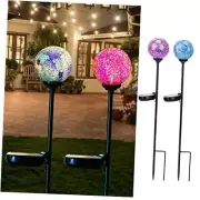 Solar Garden Decorative Lights Outdoor, Mosaic Solar Light Waterproof Purple