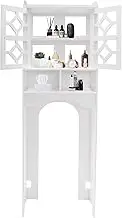 biniliubi 4 Tier Toilet Cabinet, Over The Toilet Storage Cabinet, Bathroom Organizer, Washing Machine Cabinet Tall Cabinet with Adjustable Shelf Bathroom Shelf Over Toilet