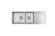 HIGOLD Vante Double Bowl Kitchen Sink with Drainer - R10 Corner - SS 304 Stainless Steel - 1200mm - Brushed Finish