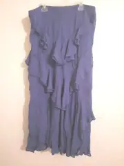 Anthropologie Size 16 Purple Ruffled Tiered Long Skirt New With Tags Zip Closure