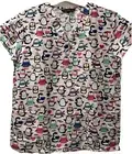 Cassandra O Pink Penguin Christmas Scrubs NWT M
