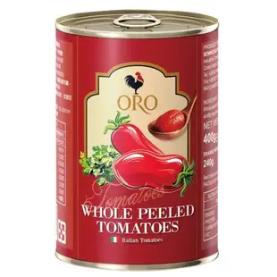 義大利 ORO 去皮整顆蕃茄400g x12罐+義大利 ORO 去皮切丁蕃茄400g x12罐