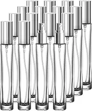 Glassfinity Travel Perfume Bottle Refillable, 16pcs 10ML Mini Glass Perfume Containers with Funnel and Label, Empty Portable Leak-proof Fragrance Bottles Spray Atomizer Pump Bottle Kit for Toiletries