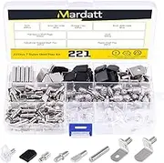 Mardatt 221 Pcs 7 Type Shelf Pins Kit with 5mm and 6mm Cylindrical/Flat Spoon/Dowel Pins/L-Shaped Shelf Bracket Pegs Shelf Pins Support for Kitchen Cabinet Bookcase Furniture