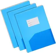 Gogogmee 3Pcs Document Folder Organizer with Double Pockets Transparent File Cover for Office Use for Papers Menus School Materials