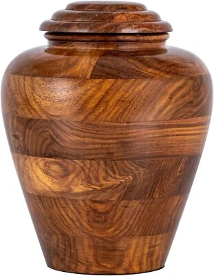 Cremation Urn for Human Ashes Adult Male Female Fractal Burned & Resin Artwork W