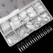500PCS Clear False Nails Tips Acrylic Artificial Manicure 10 Sizes Nail Art Salons Home DIY