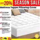 STARRY EUCALYPT Mattress Topper Bamboo White Pillowtop Protector King 7cm