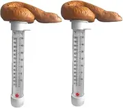 2-Pack Pool Thermometer Floating Easy Read | Poop Shaped Water Thermometer | Funny Prank Pool Temperature Thermometers Floating | Portable Pools Thermometers for Swimming Pools, Hot Tubs and Aquarium