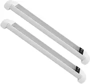 Dream Lighting 12V DC LED Swivel Strip Light Under Cabinet Lighting with Switch 140lumens 298mm White Aluminum Shell Cool White Rotating Rail Lamps Boat Yacht Caravan Motorhome Campervan Pack of 2