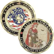 Saint Florian Volunteer Firefighters Prayer Challenge Coin