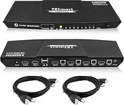 4-Port KVM HDMI 2.0 Video Switch - 4K@60Hz, QHD@144Hz - Audio Output & USB Sharing - 4x1 for PC, Laptop, Gaming Console, TV