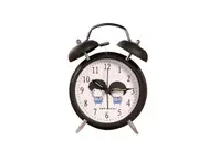 F09 Twin Bell Retro Copper Metal 5" Extra Loud Operated for Bedside Table Classic Black Silent Metal Bell Alarm Clock Desk Clocks