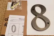 Rejuvenation Hardware 6" JERICHO Address House Number 8 Burnished Antique. NIB