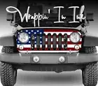 Grill Wrap American Flag Red White Blue for Jeep Wrangler 2007- 2018